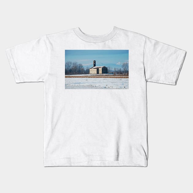 Rural Friulian Church Kids T-Shirt by jojobob